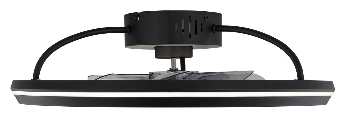 DECKENVENTILATOR  50/14 cm    - Opal/Schwarz, Design, Kunststoff/Metall (50/14cm) - Globo
