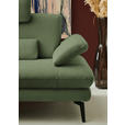 ECKSOFA  in Chenille, Flachgewebe Grün Rücken echt  180/284 cm  - Schwarz/Grün, Design, Textil/Metall (180/284cm) - Dieter Knoll