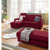 ECKSOFA in Flachgewebe Weinrot  163/220 cm  - Chromfarben/Weinrot, KONVENTIONELL, Textil/Metall (163/220cm) - Beldomo System