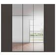 DREHTÜRENSCHRANK 251/223/61 cm,  in Graphitfarben, 5-türig  - Graphitfarben, Basics, Glas/Holzwerkstoff (251/223/61cm) - Novel