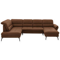 SALON PANORAMIQUE in Echtleder Braun  - Schwarz/Braun, Design, Leder/Metall (206/336/181cm) - Beldomo Speed