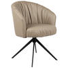 ARMLEHNSTUHL  in Eisen Echtleder pigmentiert  - Taupe/Schwarz, Design, Leder/Metall (63/82/62,5cm) - Dieter Knoll