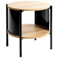 SIDOBORD i metall, trämaterial 40/40/44 cm  - svart/ekfärgad, Trend, metall/trämaterial (40/40/44cm)