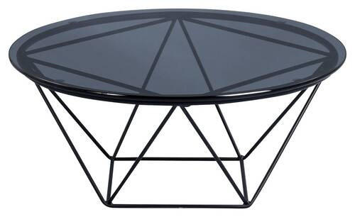 COUCHTISCH Sicherheitsglas 70/70/30 cm rund Grau, Schwarz  - Schwarz/Grau, Trend, Glas/Metall (70/70/30cm) - Boxxx