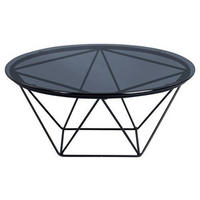 COUCHTISCH Sicherheitsglas 70/70/30 cm rund Grau, Schwarz  - Schwarz/Grau, Trend, Glas/Metall (70/70/30cm) - Boxxx