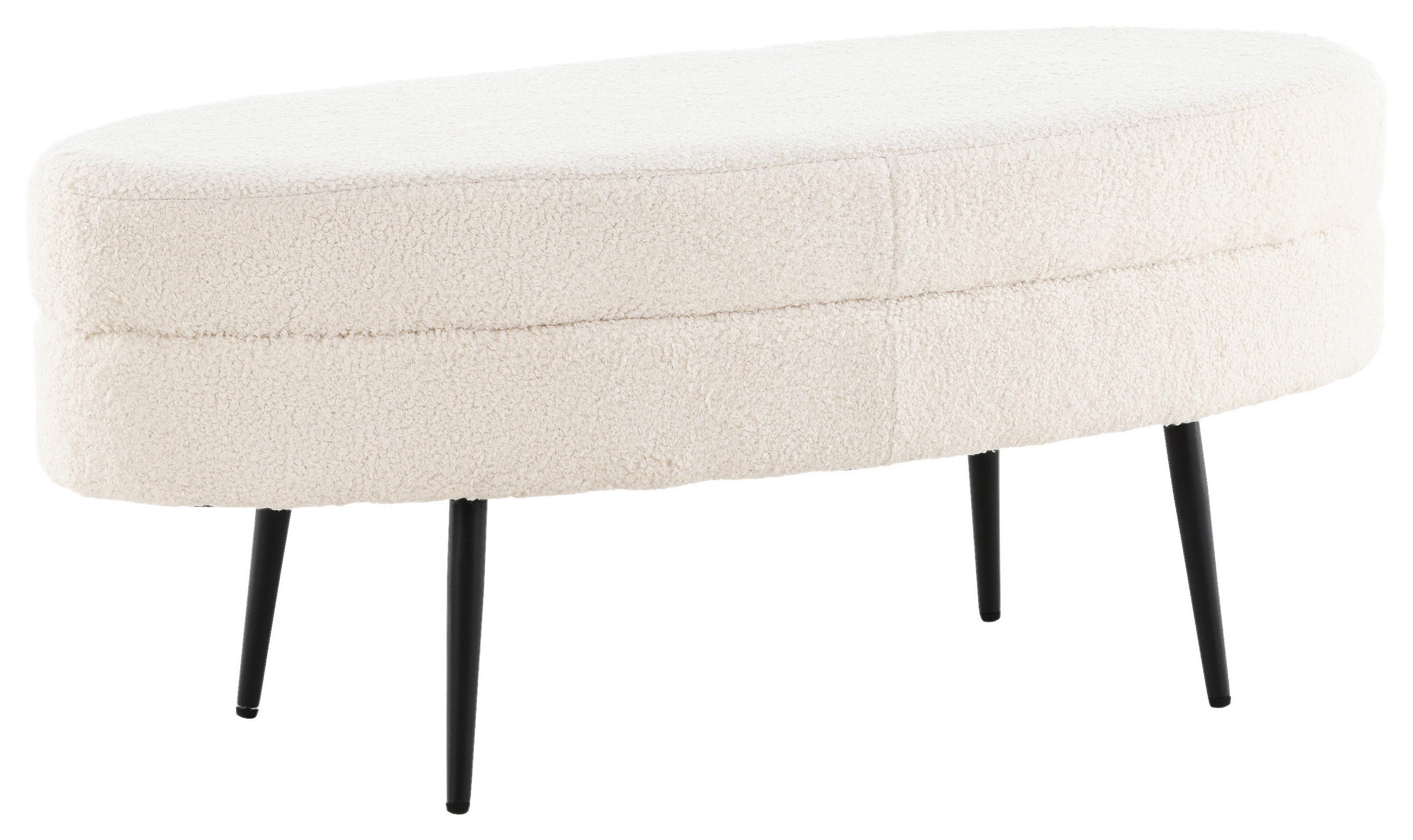 BÄNK i metall, textil vit, svart  - vit/svart, Design, metall/textil (100/41/40cm) - Livetastic