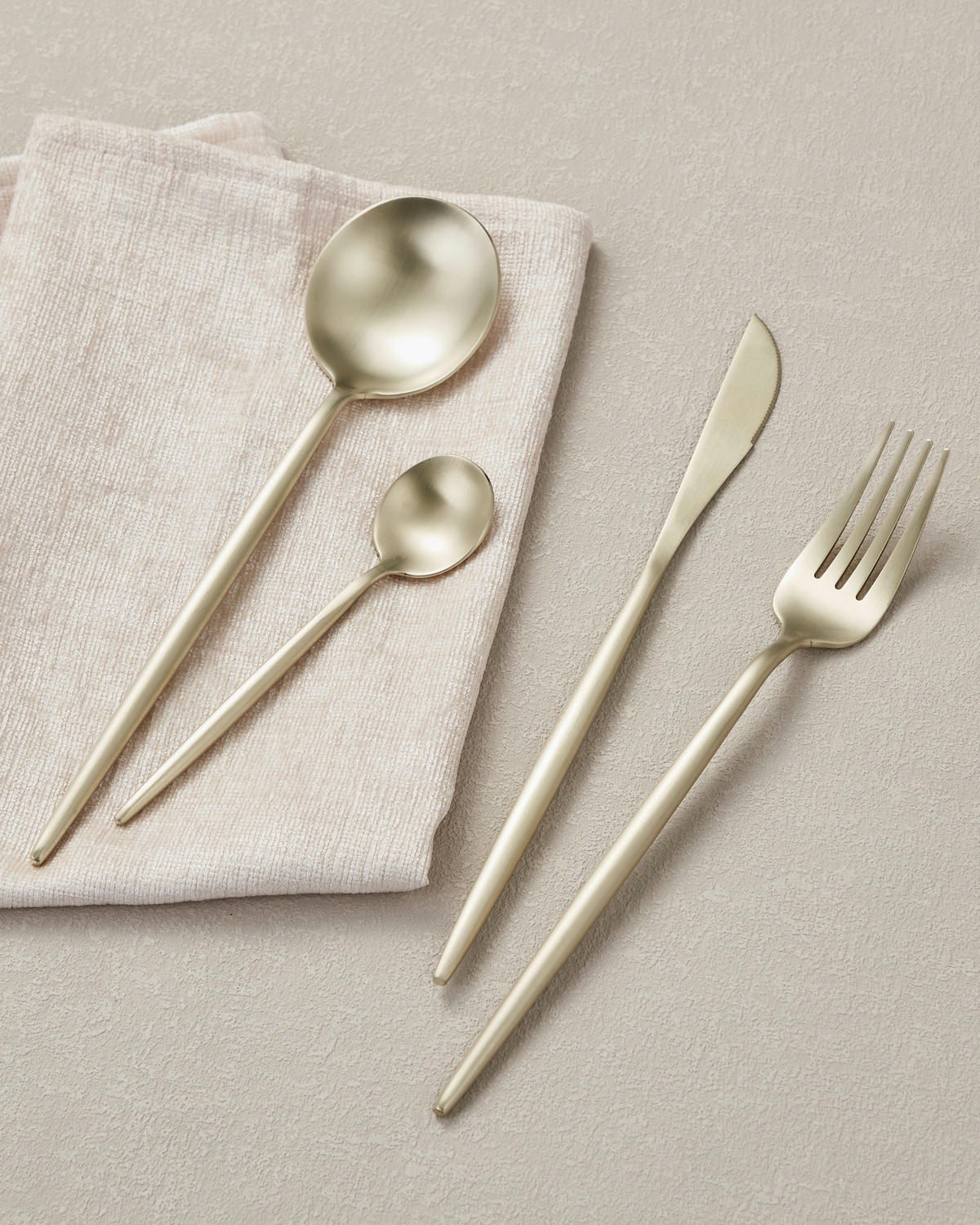 BESTECKSET 16-teilig Edelstahl  für  - Champagner/Goldfarben, Basics, Metall (21,5cm) - Eglo
