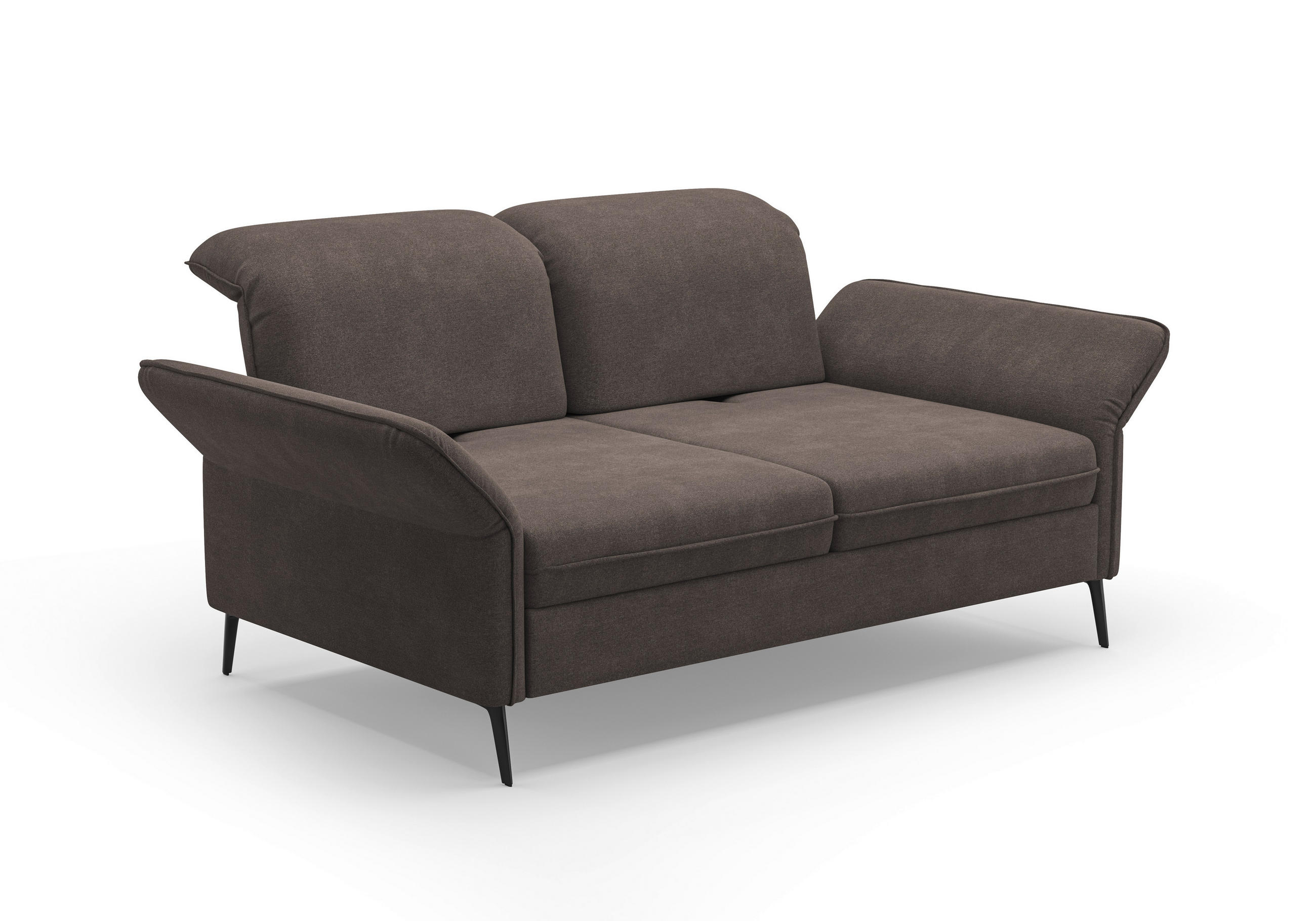 3-SITZER-SOFA in Flachgewebe Grau  - Schwarz/Grau, KONVENTIONELL, Textil/Metall (199/92/123cm) - Sit & More