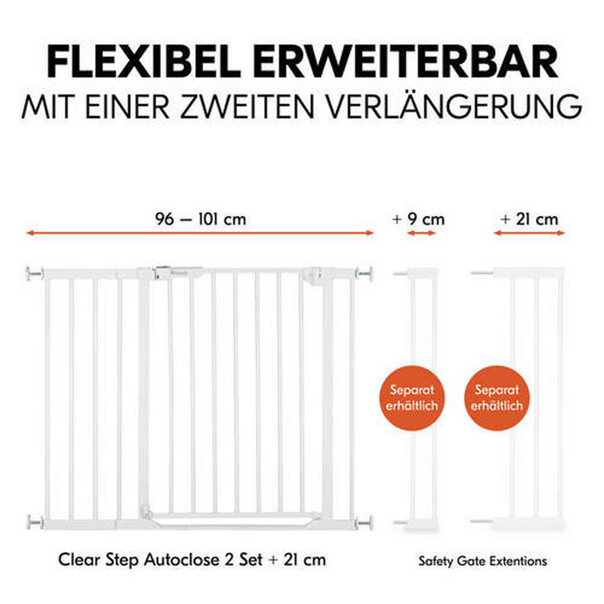 TREPPENSCHUTZGITTER 96 - 101/77 cm  - Weiß, Basics, Kunststoff/Metall (96 - 101/77cm) - Hauck
