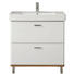 WASCHTISCHUNTERSCHRANK Weiß - Chromfarben/Eichefarben, KONVENTIONELL, Holzwerkstoff/Metall (75/65/44cm) - Xora