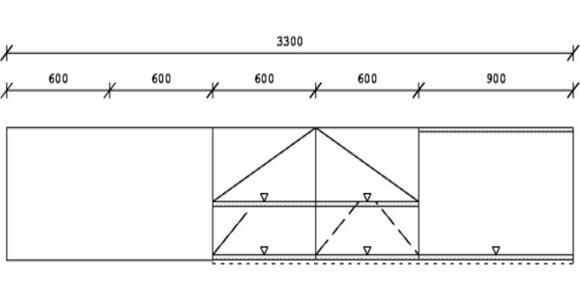 KÜCHENLEERBLOCK 330 cm   in Weiß, Eichefarben  - Eichefarben/Weiß Hochglanz, MODERN, Holzwerkstoff/Metall (330cm) - Xora