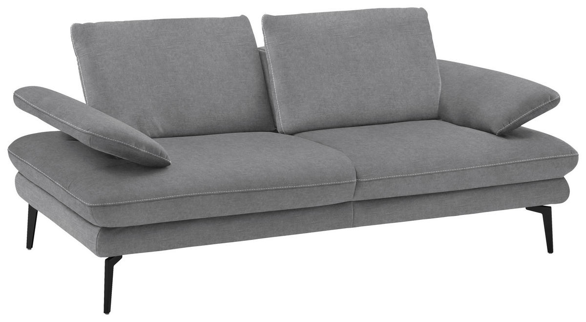 2,5-SITZER in Velours Salbeigrün  - Salbeigrün/Beige, Design, Textil/Metall (196/89/104cm) - Dieter Knoll
