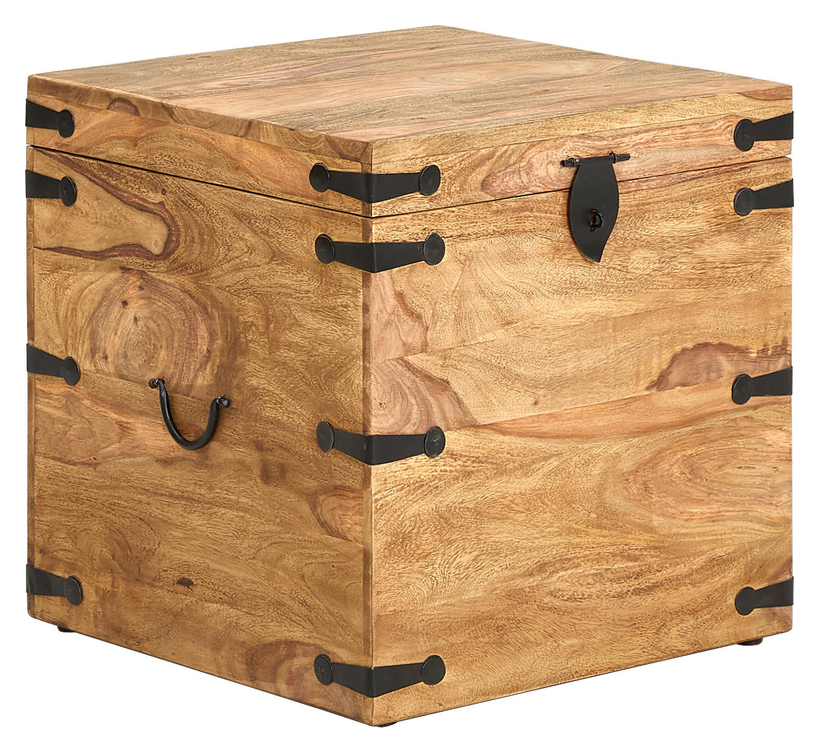TRUHE Holz Sheesham Hartholz  - Sheeshamfarben, KONVENTIONELL, Holz (48/48/48cm) - Livetastic