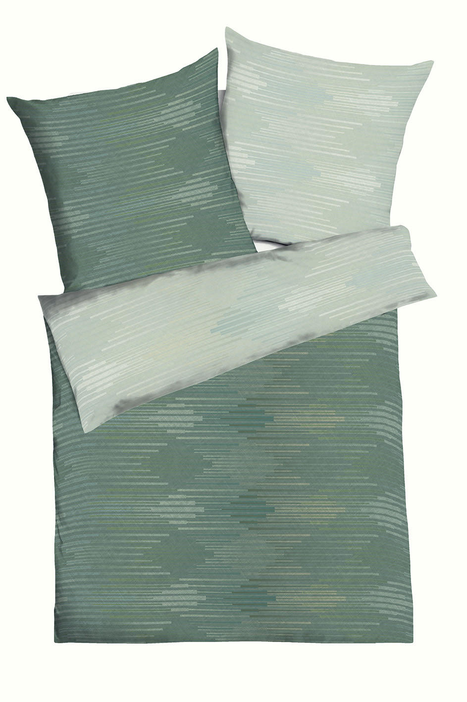 POSTELJNINA IKAT 200/200 cm saten zelena  - zelena, Basics, tekstil (200/200cm) - Kaeppel