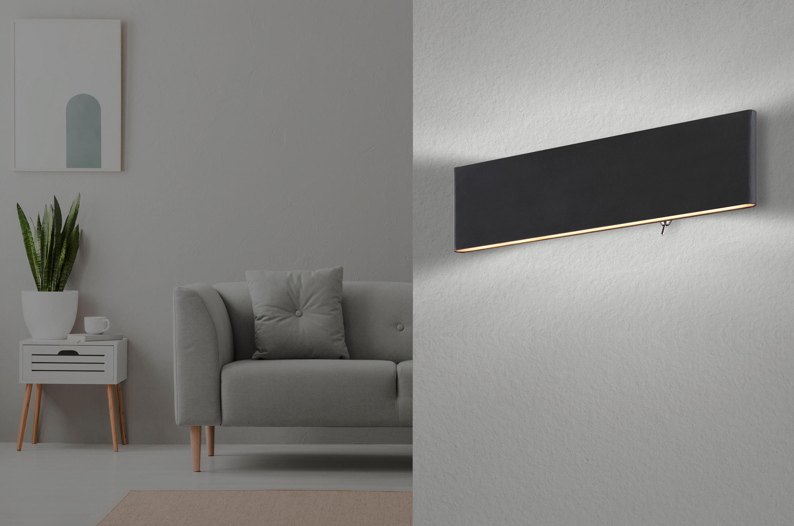 LED SVJETILJKA ZIDNA Siegfried - bijela/crna, Basics, metal/plastika (29,5/4,5/8cm)