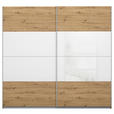 SCHWEBETÜRENSCHRANK  in Weiß, Eiche Artisan  - Alufarben/Eiche Artisan, KONVENTIONELL, Glas/Holzwerkstoff (226/210/62cm) - Xora