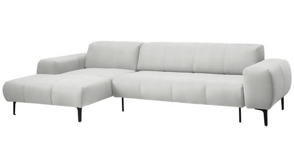 ECKSOFA in Chenille Weiß 167/311 cm - Schwarz/Weiß, Design, Textil/Metall (167/311cm) - Xora