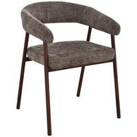 ARMLEHNSTUHL   Chenille  Braun, Walnussfarben  - Walnussfarben/Braun, MODERN, Holz/Textil (56/77/58cm) - Livetastic