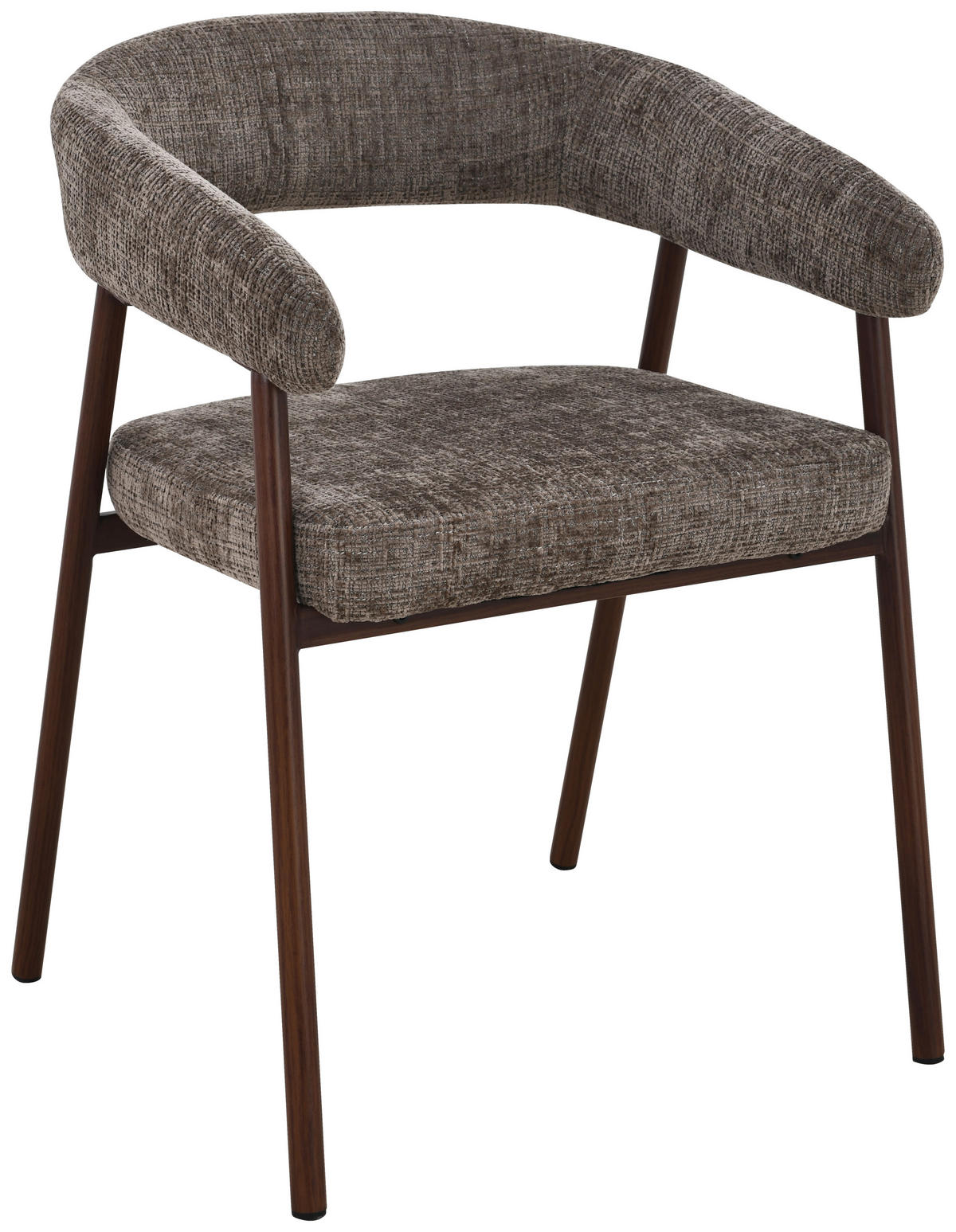 ARMLEHNSTUHL   Chenille  Braun, Walnussfarben  - Walnussfarben/Braun, MODERN, Holz/Textil (56/77/58cm) - Livetastic