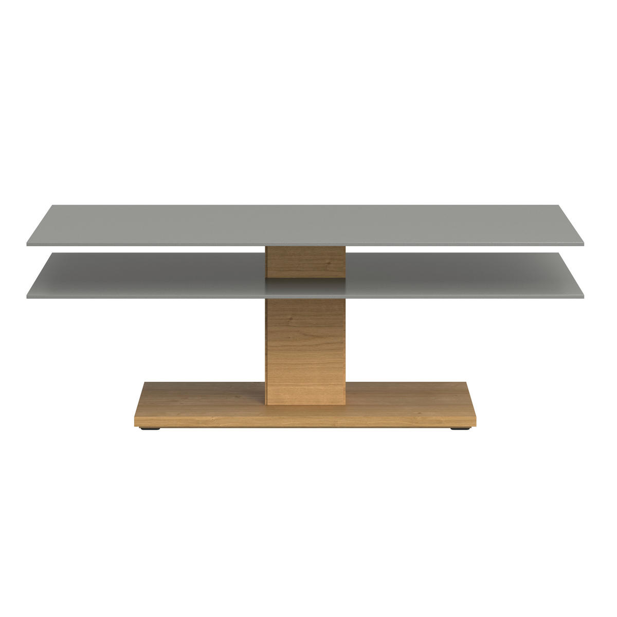 COUCHTISCH Wildeiche furniert, massiv Farbglas 120/75/43 cm rechteckig Grau, Eichefarben  - Eichefarben/Grau, Design, Glas/Holz (120/75/43cm) - Voglauer