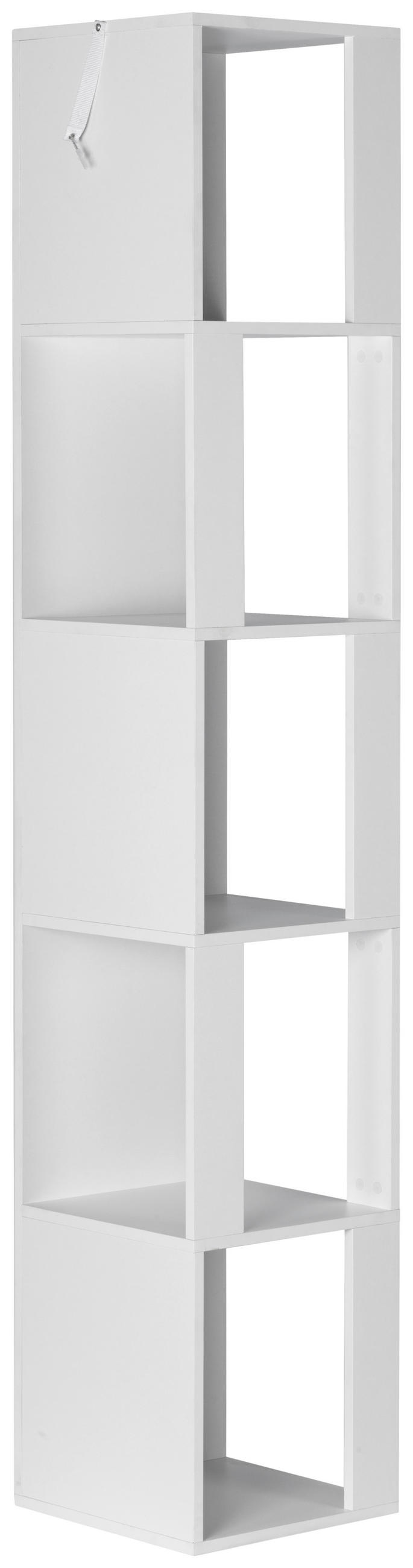 ECKREGAL in 34/185/34 cm Weiss  - Weiss, Design, Holzwerkstoff (34/185/34cm) - MID.YOU