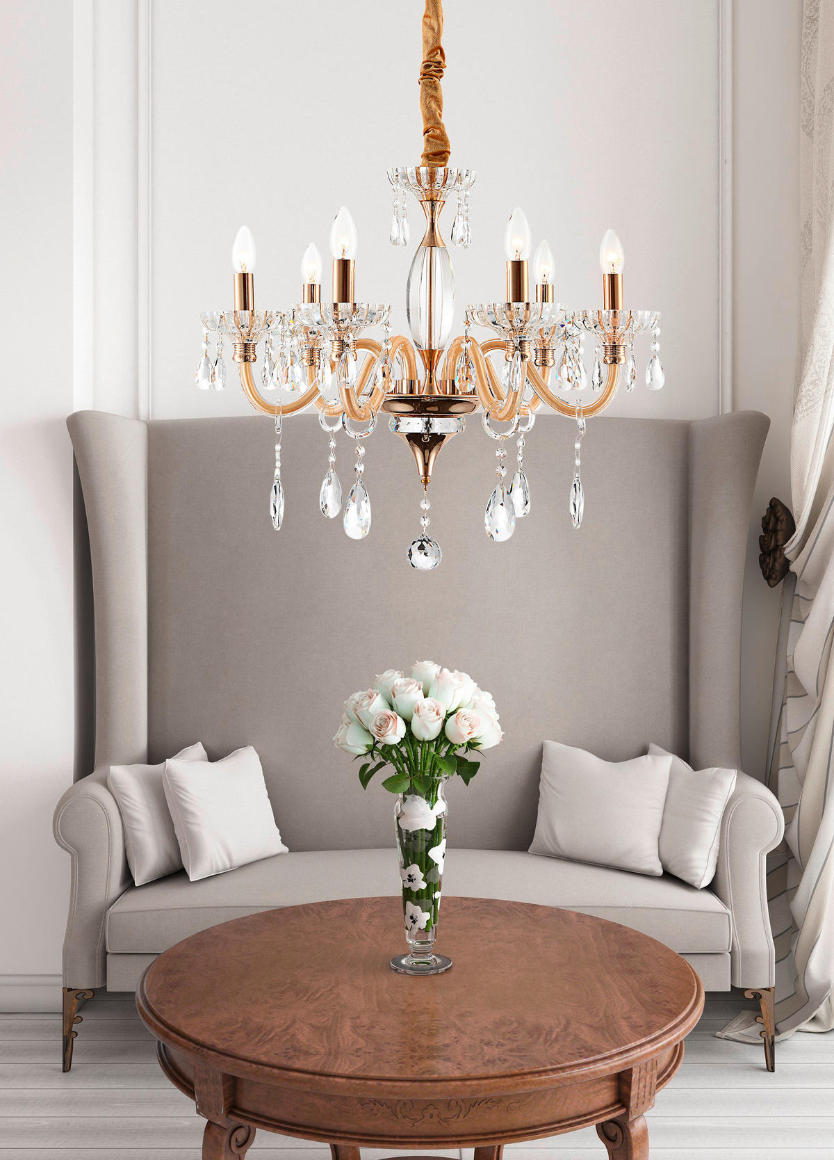 LUSTER  56,5/115 cm      MELISSA  - zlatne boje, Lifestyle, staklo/metal (56,5/115cm)