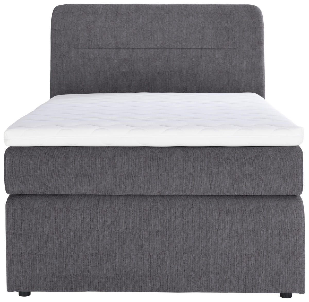 BOXSPRINGBETT 140/200 cm  in Dunkelgrau  - Dunkelgrau/Schwarz, Konventionell, Kunststoff/Textil (140/200cm) - Moderano