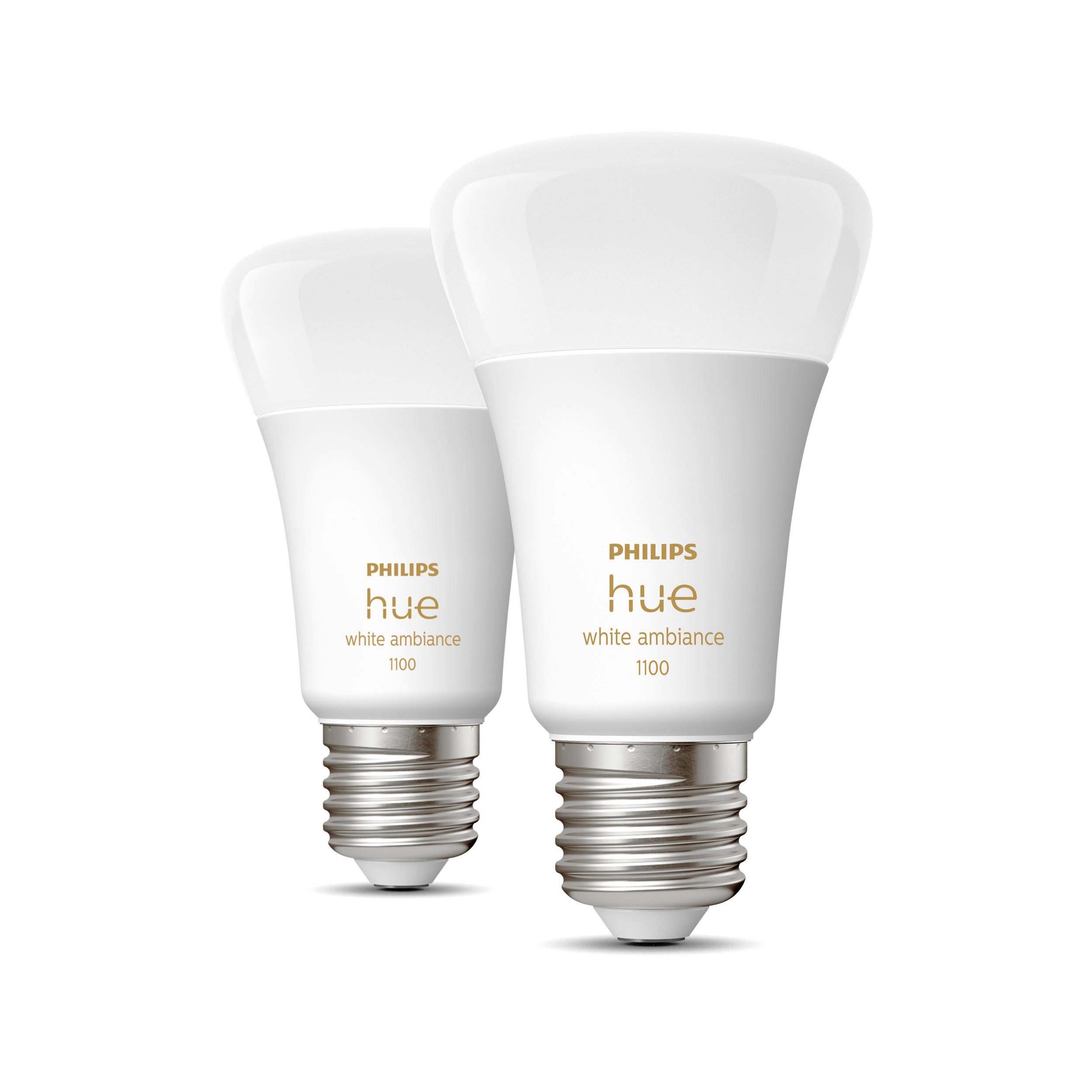 HUE WHITE AMBIANCE   E27 8 W 1100 lm 2 Stück  - Weiß, Basics, Kunststoff (6,1/11cm) - Philips HUE