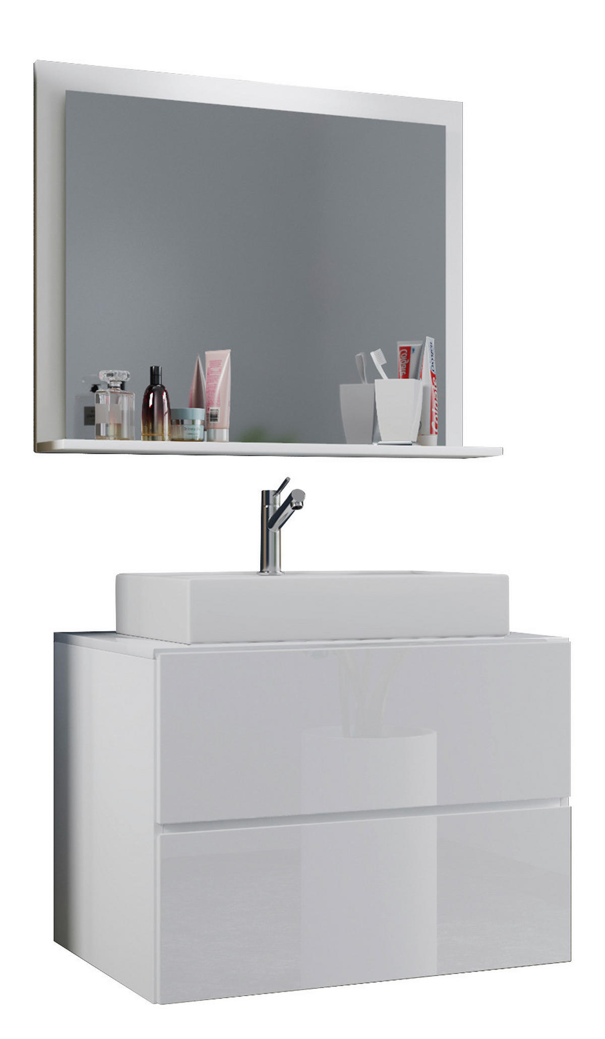 BADEZIMMER 3-teilig  in 60 cm  - Weiß, MODERN, Glas/Keramik (60cm) - MID.YOU