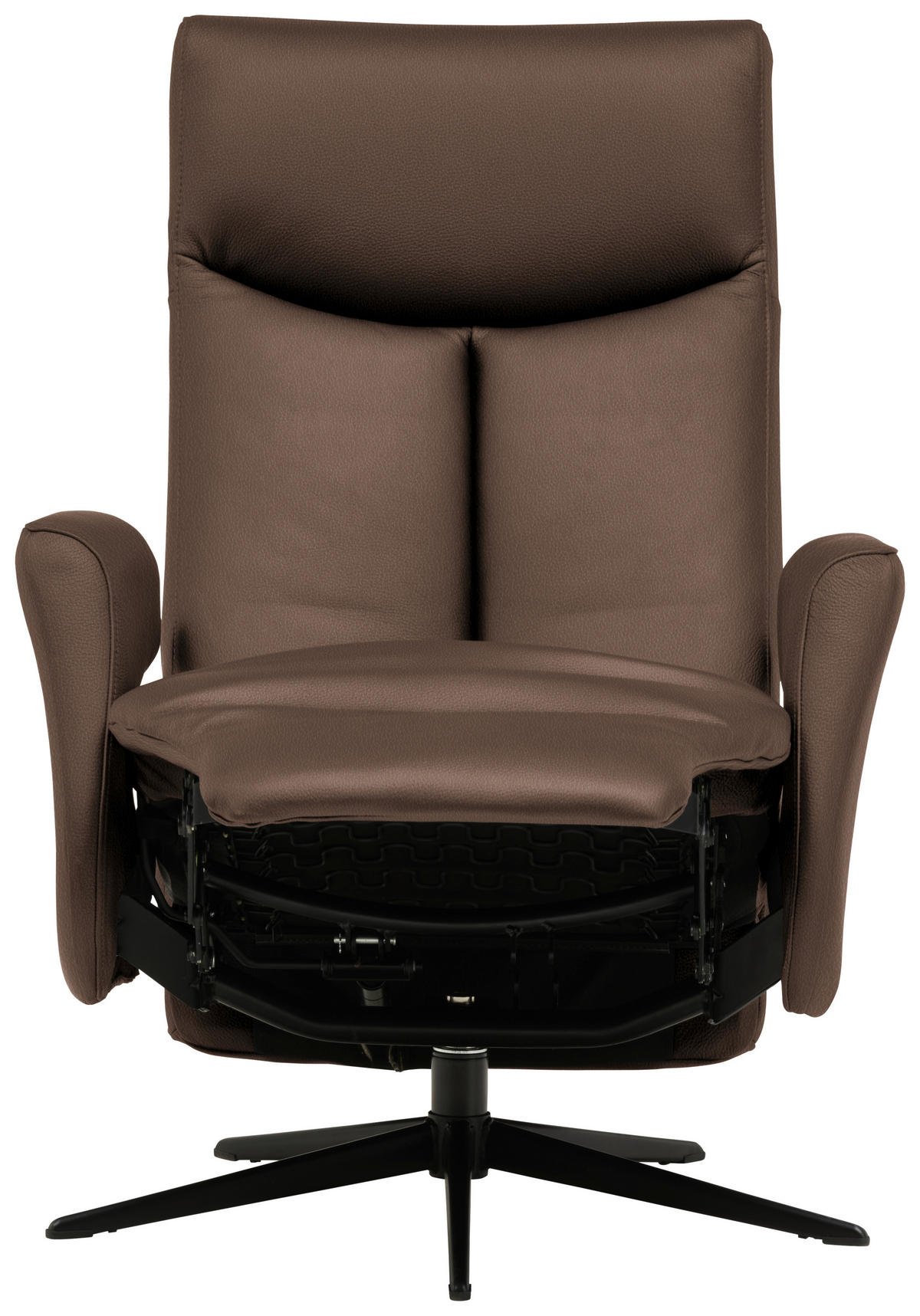 RELAXSESSEL in Leder Braun  - Schwarz/Braun, Design, Leder/Metall (74/105/82cm) - Welnova