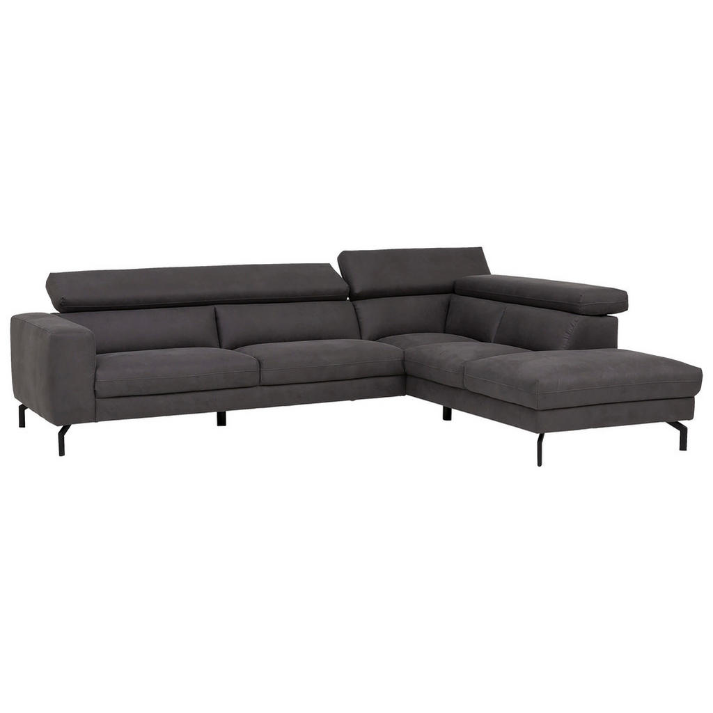 Thumbnail - Trendmanufaktur Ecksofa California, Dunkelgrau, Textil, 4-Sitzer, Ottomane rechts, L-Form, 305x233 cm, seitenverkehrt er...
