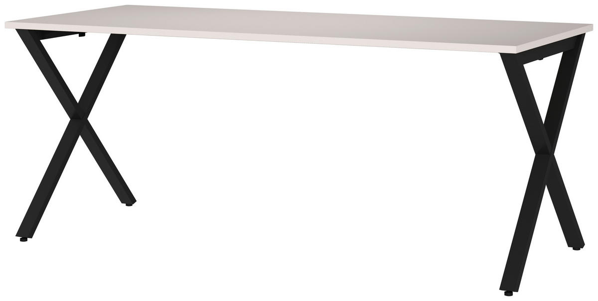 SCHREIBTISCH 180/80/75 cm  in Schwarz, Kaschmir  - Kaschmir/Schwarz, MODERN, Holzwerkstoff/Metall (180/80/75cm) - Novel