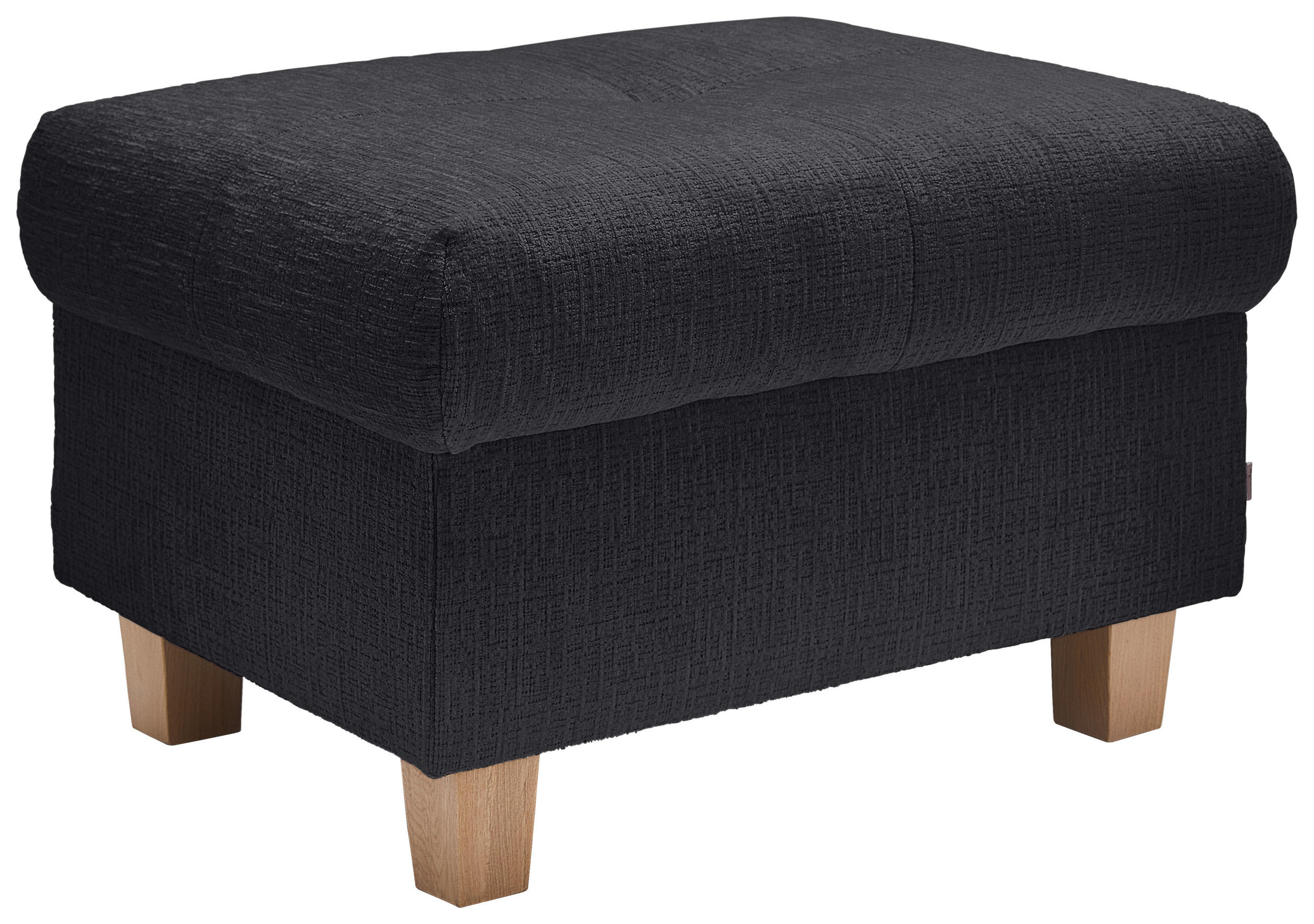 HOCKER Samt Graphitfarben  - Graphitfarben/Naturfarben, Design, Holz/Textil (71/46/57cm) - Venda