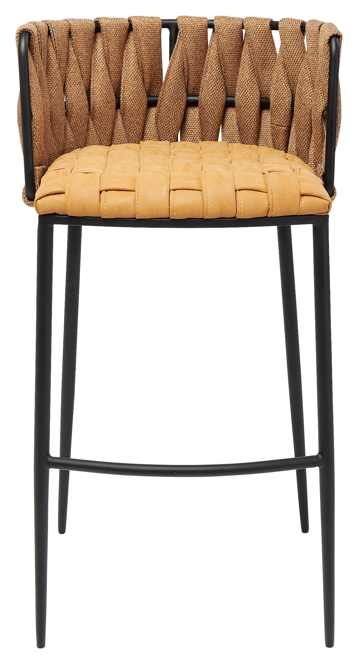BARHOCKER Braun, Gelb, Schwarz Stoffauswahl  - Gelb/Schwarz, Design, Textil/Metall (53/100/48cm) - Kare-Design