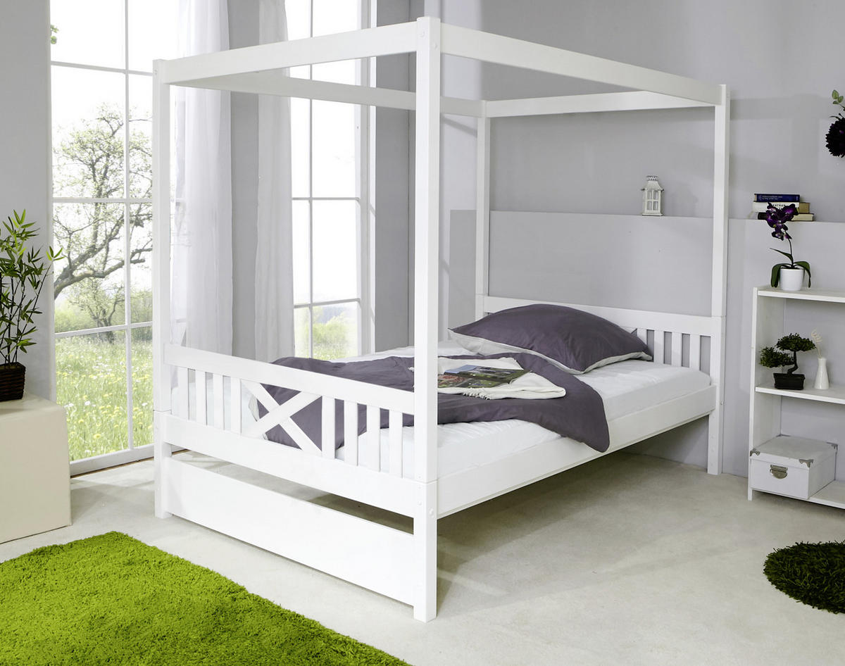 HIMMELBETT 140/200 cm  in Weiß  - Weiß, MODERN, Holz (140/200cm) - MID.YOU