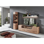 WOHNWAND  in Anthrazit, Eichefarben  296/206/55 cm  - Edelstahlfarben/Eichefarben, Natur, Glas/Holz (296/206/55cm) - Valnatura