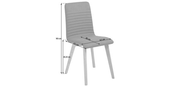 STUHL in Webstoff Textil - Eichefarben/Anthrazit, Design, Holz/Textil (42/90/43cm) - Carryhome
