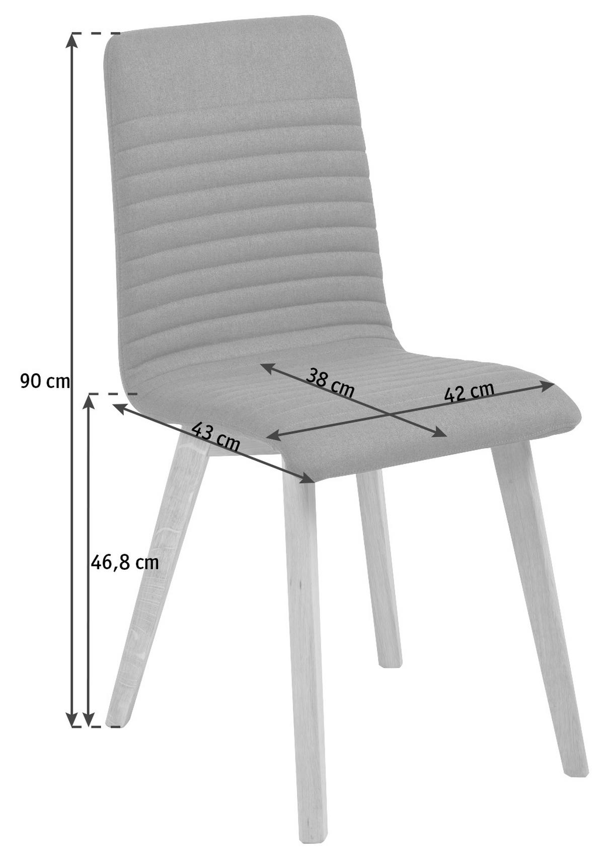 STUHL Webstoff Anthrazit, Eichefarben  - Eichefarben/Anthrazit, LIFESTYLE, Holz/Textil (42/90/43cm) - Livetastic