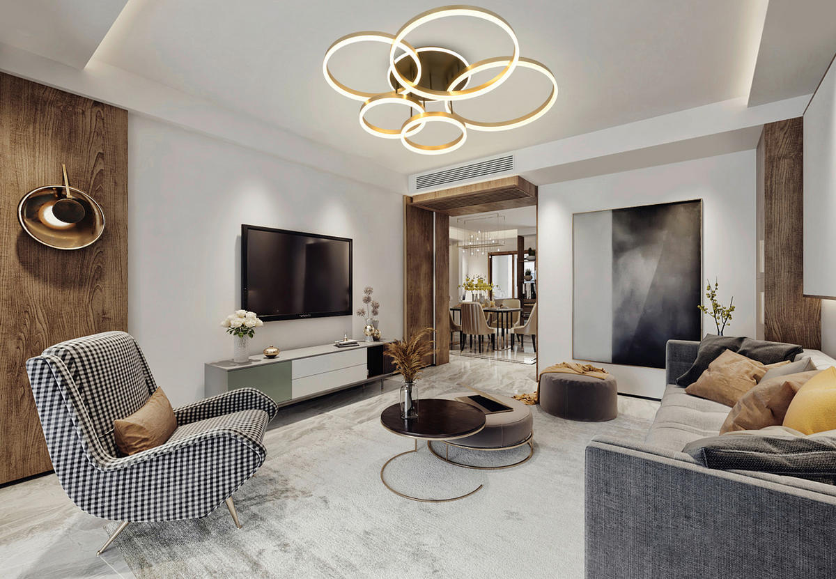 LED-DECKENLEUCHTE 104,50/85,50/21 cm   - Goldfarben/Schwarz, Design, Kunststoff/Metall (104,50/85,50/21cm)