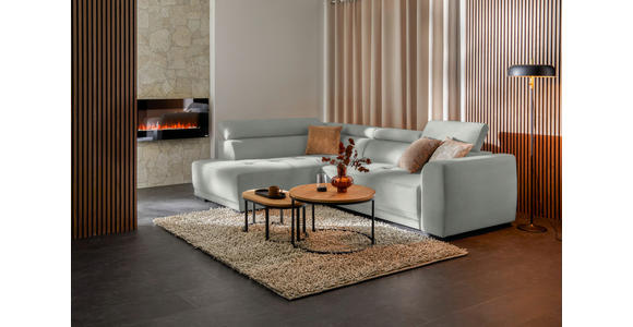 ECKSOFA in Struktur Silberfarben 205/284 cm - Silberfarben/Schwarz, Design, Kunststoff/Textil (205/284cm) - Xora