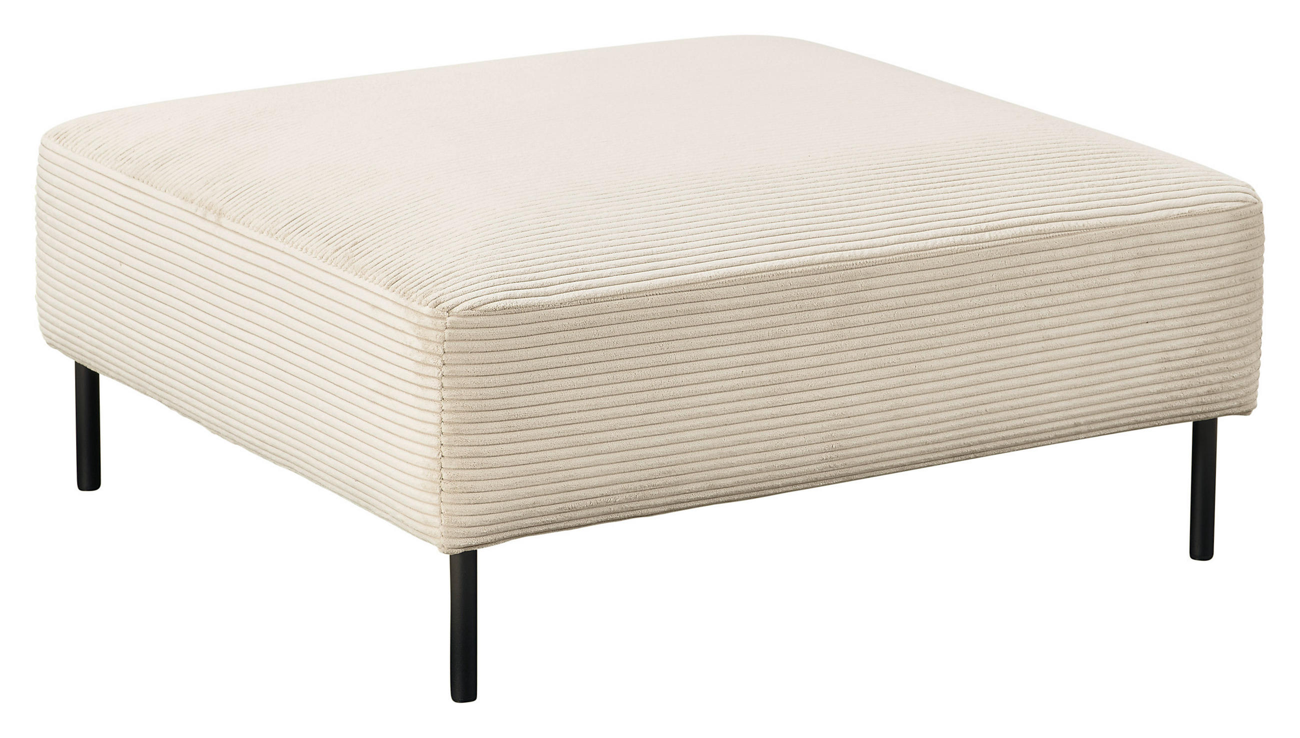 HOCKER Cord Naturfarben  - Schwarz/Naturfarben, Design, Textil/Metall (100/41/100cm) - Johann Jakob