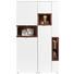 VITRINE Nussbaum furniert, massiv Nussbaumfarben, Weiß - Edelstahlfarben/Nussbaumfarben, KONVENTIONELL, Glas/Holz (120/207/43cm) - Venjakob