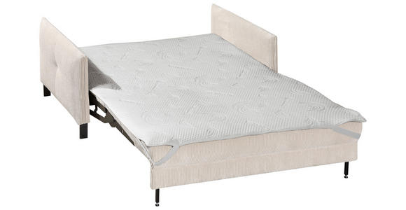 SCHLAFSOFA Cord Beige  - Beige/Schwarz, Design, Textil/Metall (170/88/110cm) - Novel