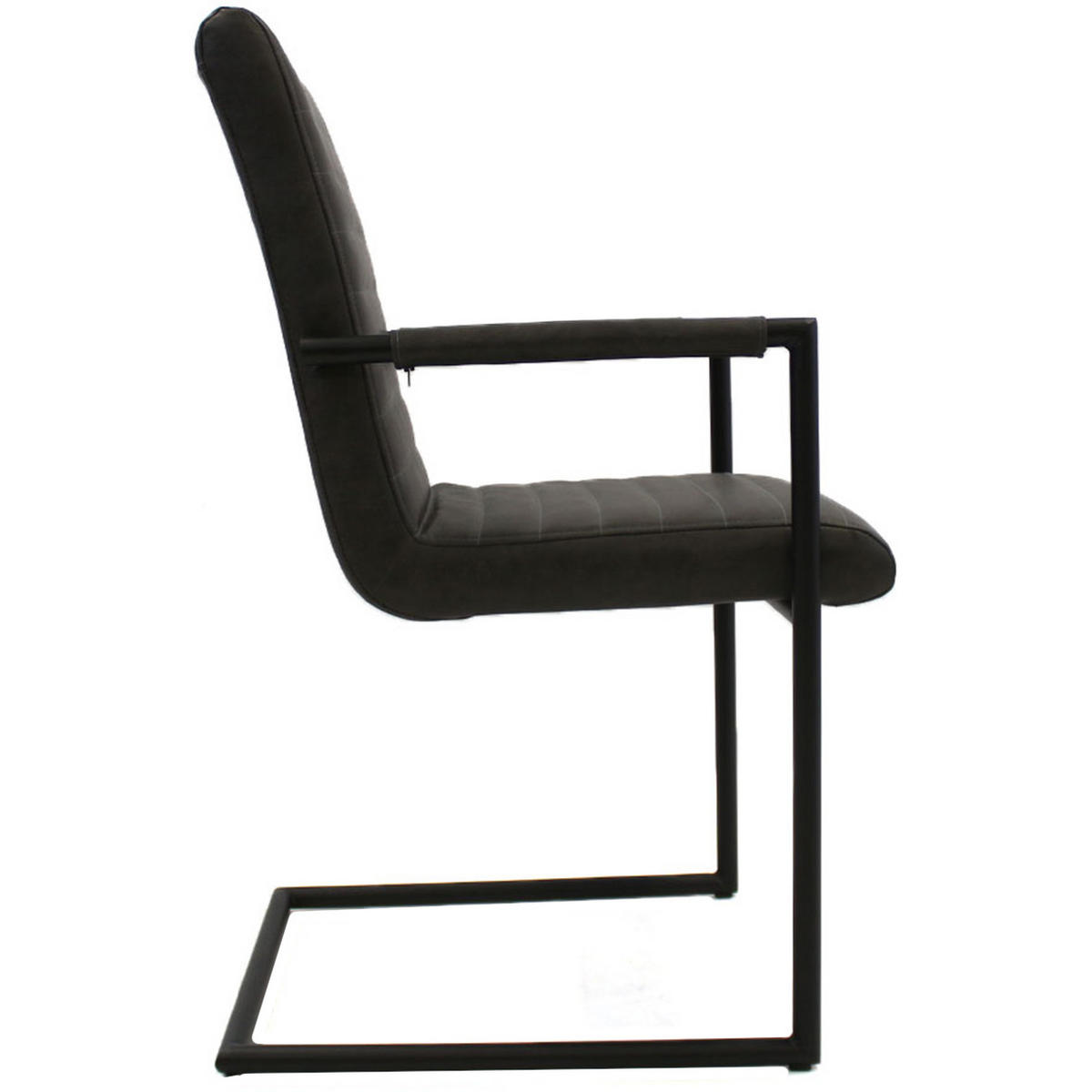 SADA ŽIDLÍ S PODRUČKAMI 2 kusy - šedá/černá, Lifestyle, kov/textil (54/97/57cm) - MID.YOU