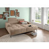 ECKSOFA in Chenille Hellbraun  - Hellbraun/Schwarz, Konventionell, Textil/Metall (200/188cm) - Livetastic