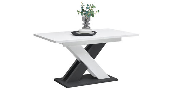 ESSTISCH in Holzwerkstoff 140-180/90/76 cm - Schwarz/Weiß, MODERN, Holzwerkstoff (140-180/90/76cm) - Carryhome