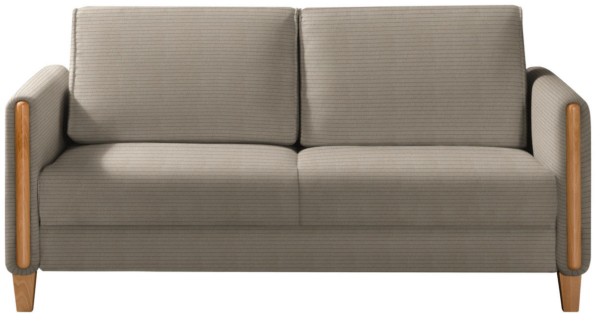 SCHLAFSOFA in Cord Taupe, Buchefarben  - Taupe/Buchefarben, Design, Holz/Textil (174/88/104cm) - Niels Andersson
