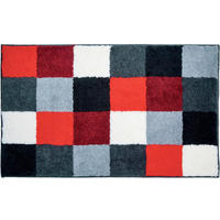 BADTEPPICH Bona Rot, Schwarz, Weiß 80/140 cm  - Rot/Schwarz, Basics, Kunststoff/Textil (80/140cm)