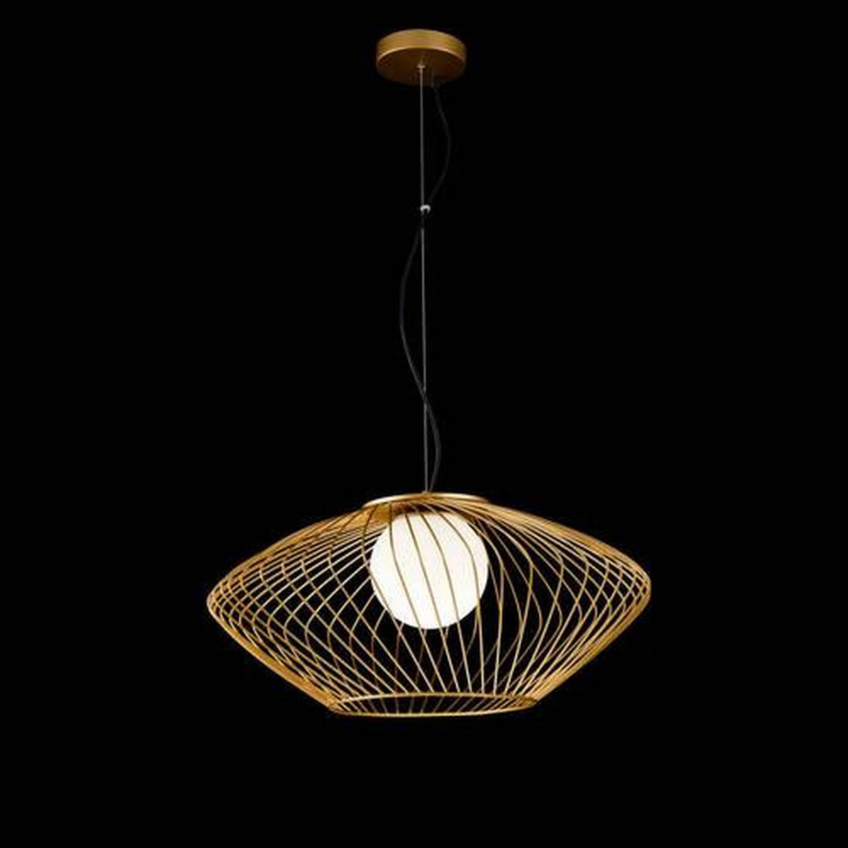 STROPNÍ ZÁVĚSNÉ SVÍTIDLO, 52/24 cm  - bílá/barvy zlata, Trend, kov/sklo (52/24cm) - MAYTONI