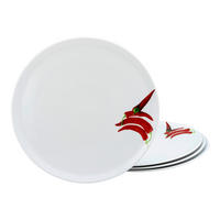 PIZZATELLERSET 4-teilig  - Rot/Weiß, KONVENTIONELL, Keramik (33cm) - Creatable